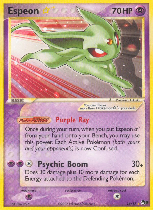 Espeon ☆ 16/17, POP Series 5 Pokémon card