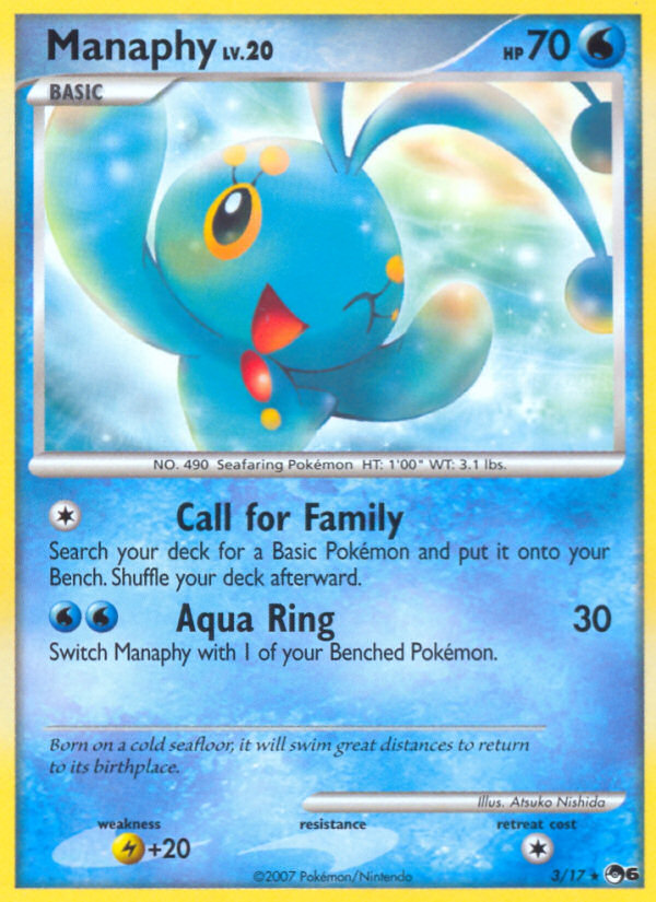 Manaphy 3/17, POP Series 6 Pokémon card