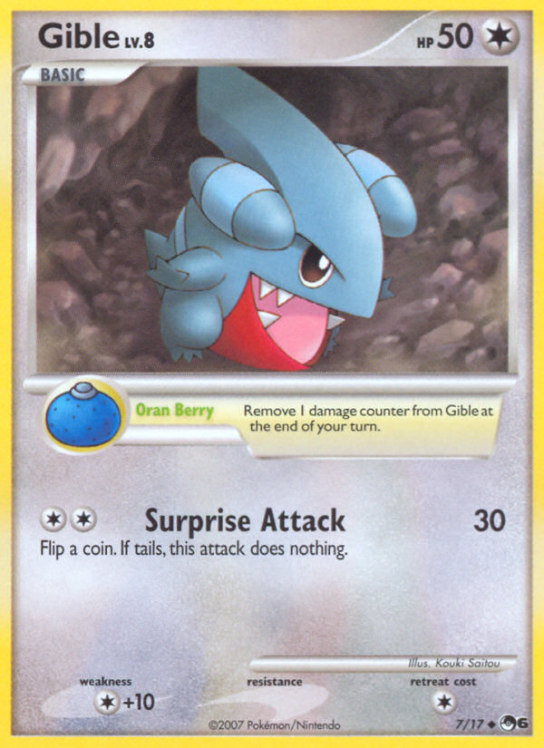 Gible 7/17, POP Series 6 Pokémon card