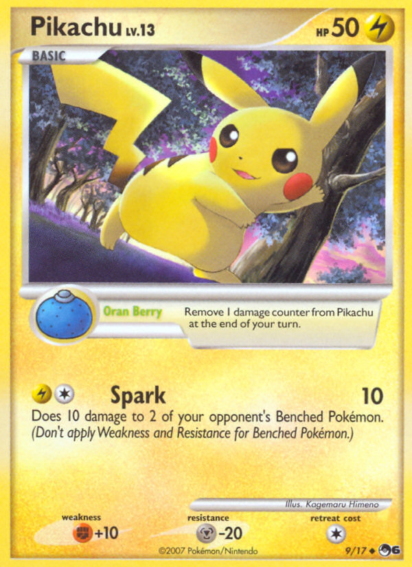 Pikachu 9/17, POP Series 6 Pokémon card