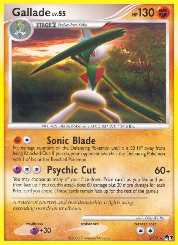 Gallade 2/17, POP Series 7 Pokémon card