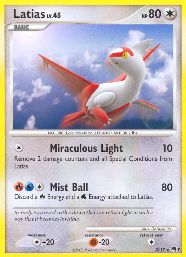 Latias 3/17, POP Series 7 Pokémon card