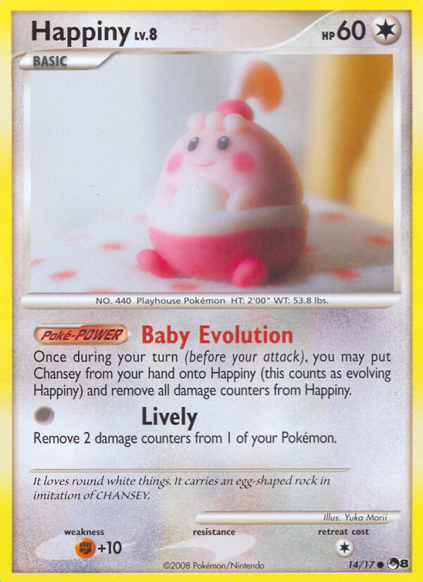 Happiny 14/17, POP Series 8 Pokémon card
