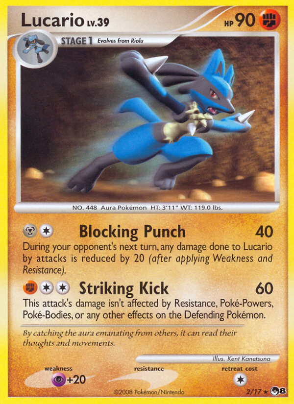 Lucario 2/17, POP Series 8 Pokémon card