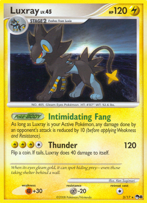 Luxray 3/17, POP Series 8 Pokémon card