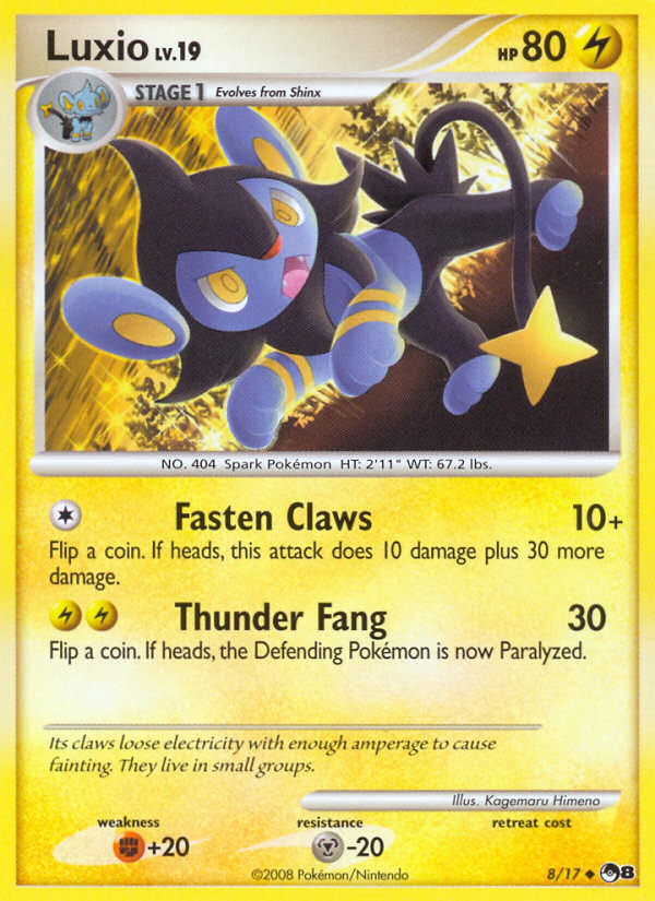 Luxio 8/17, POP Series 8 Pokémon card