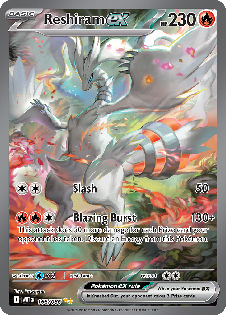 Reshiram ex 166/86, White Flare Pokémon card