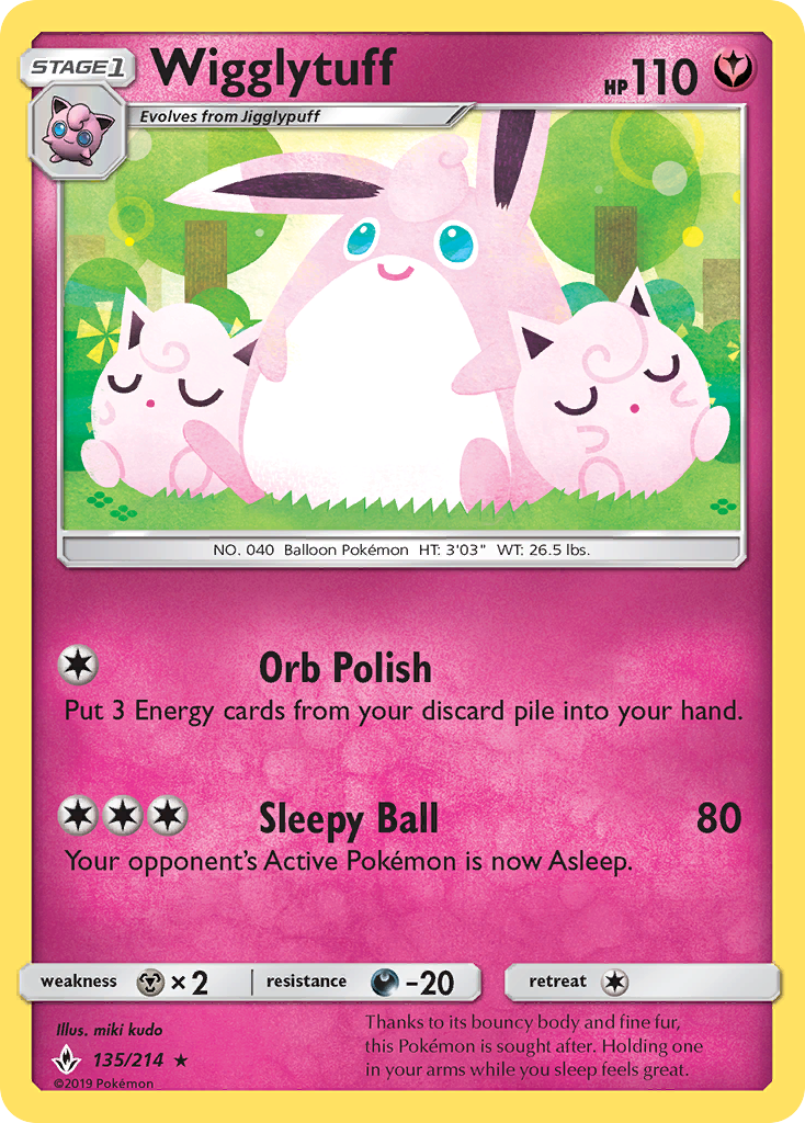 Wigglytuff 135/214, Unbroken Bonds Pokémon card