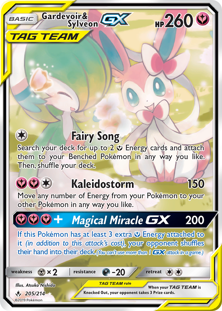 Gardevoir & Sylveon-GX 205/214, Unbroken Bonds Pokémon card