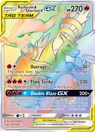 Reshiram & Charizard-GX 217/214 from Unbroken Bonds