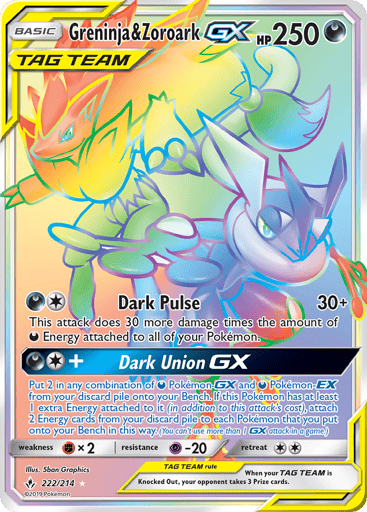Greninja & Zoroark-GX 222/214 from Unbroken Bonds