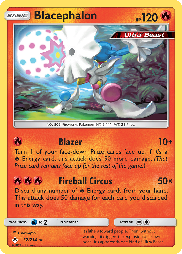 Blacephalon 32/214, Unbroken Bonds Pokémon card