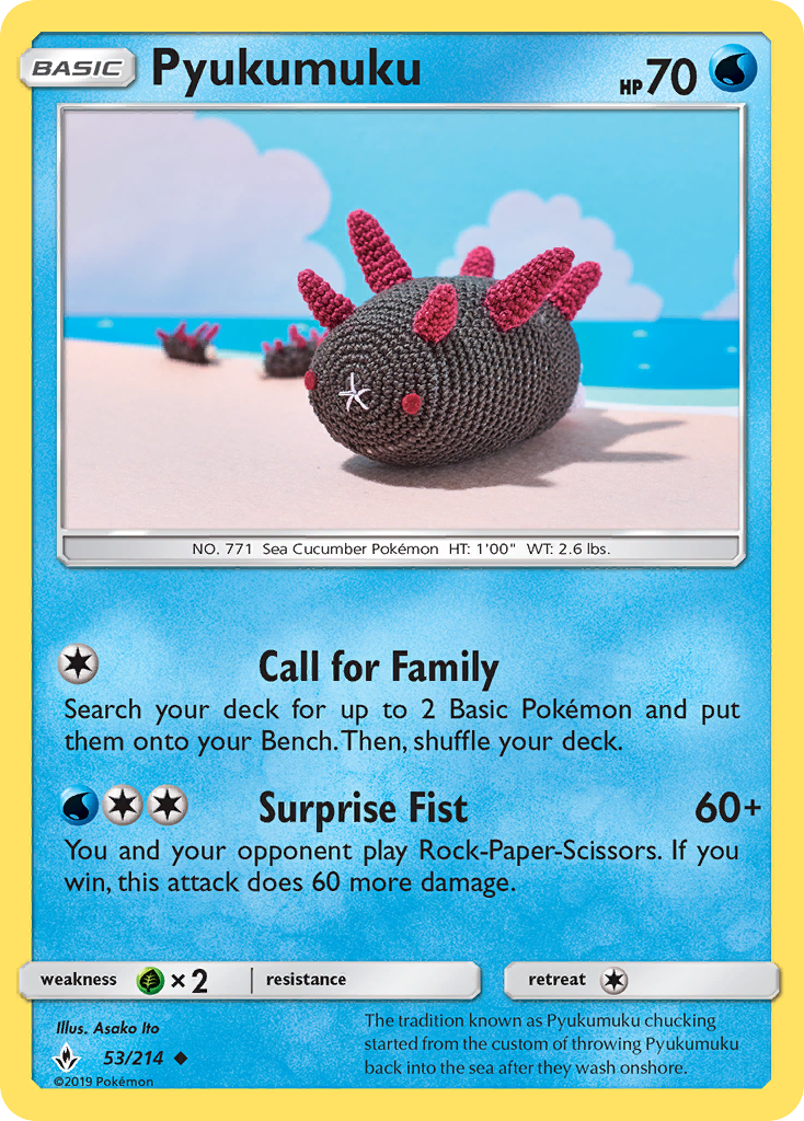 Pyukumuku 53/214, Unbroken Bonds Pokémon card