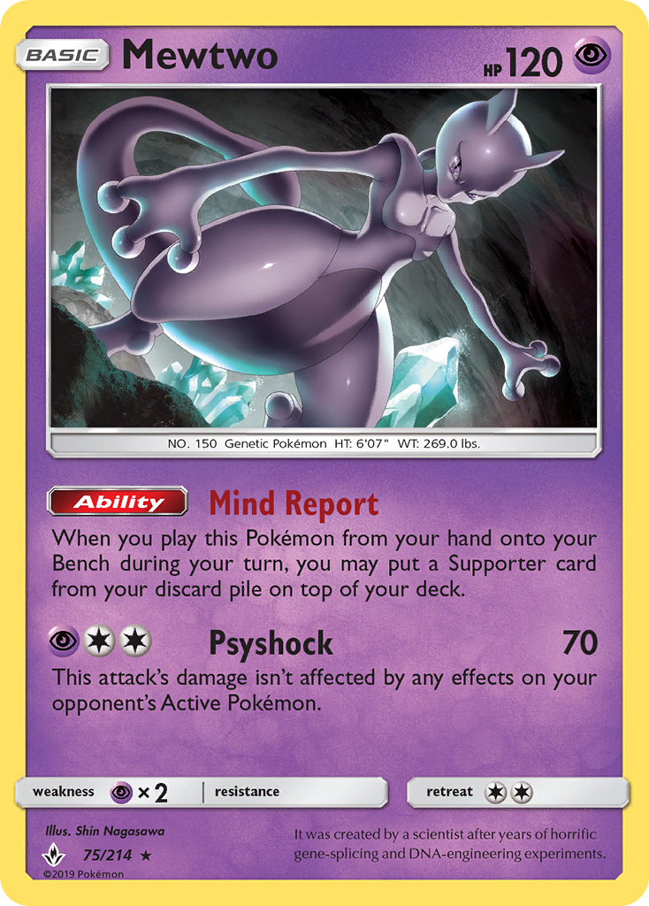 Mewtwo 75/214, Unbroken Bonds Pokémon card