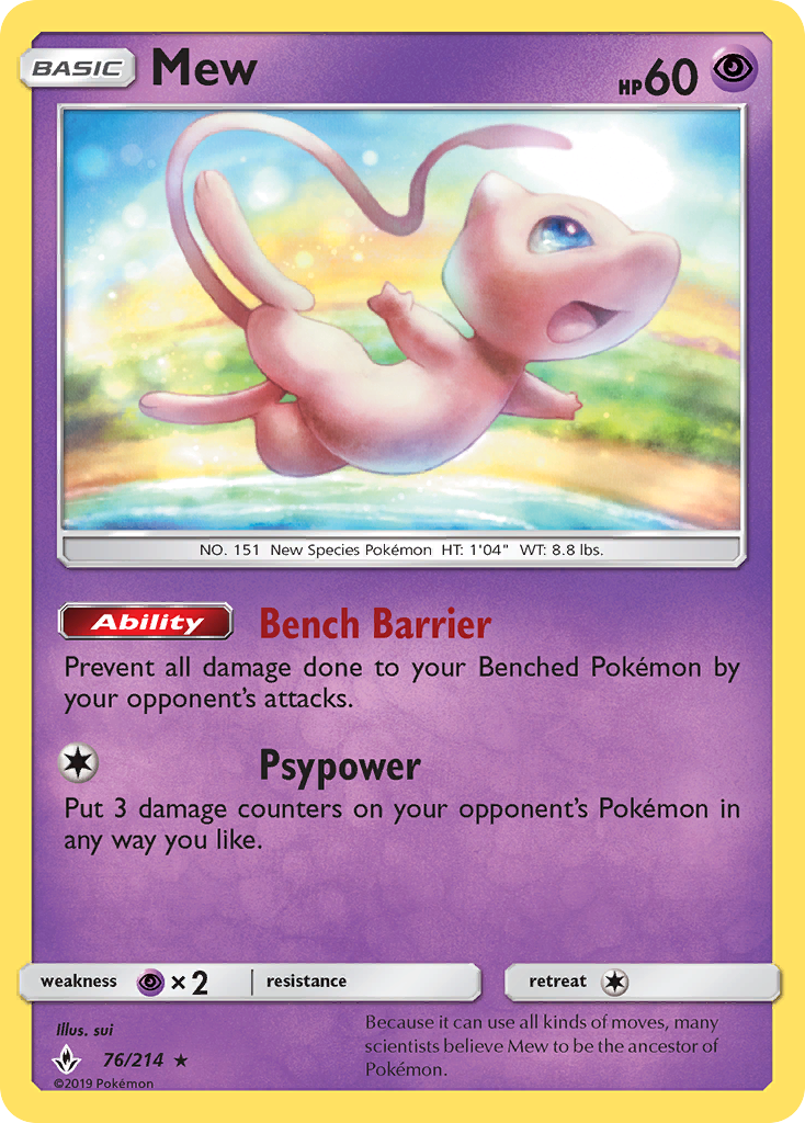 Mew 76/214, Unbroken Bonds Pokémon card