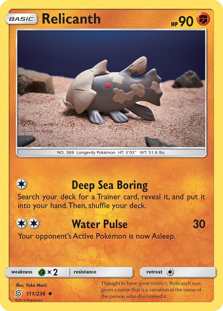 Relicanth 111/236, Unified Minds Pokémon card