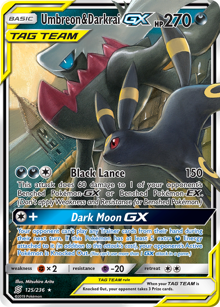 Umbreon & Darkrai-GX 125/236, Unified Minds Pokémon card
