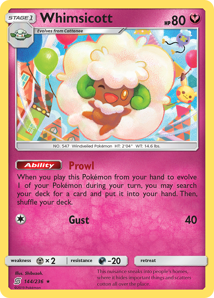 Whimsicott 144/236, Unified Minds Pokémon card