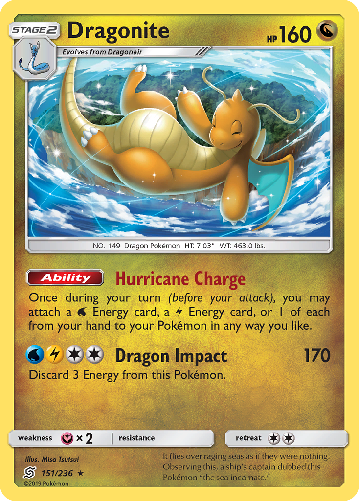 Dragonite 151/236, Unified Minds Pokémon card