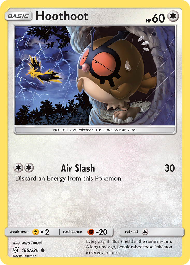 Hoothoot 165/236, Unified Minds Pokémon card