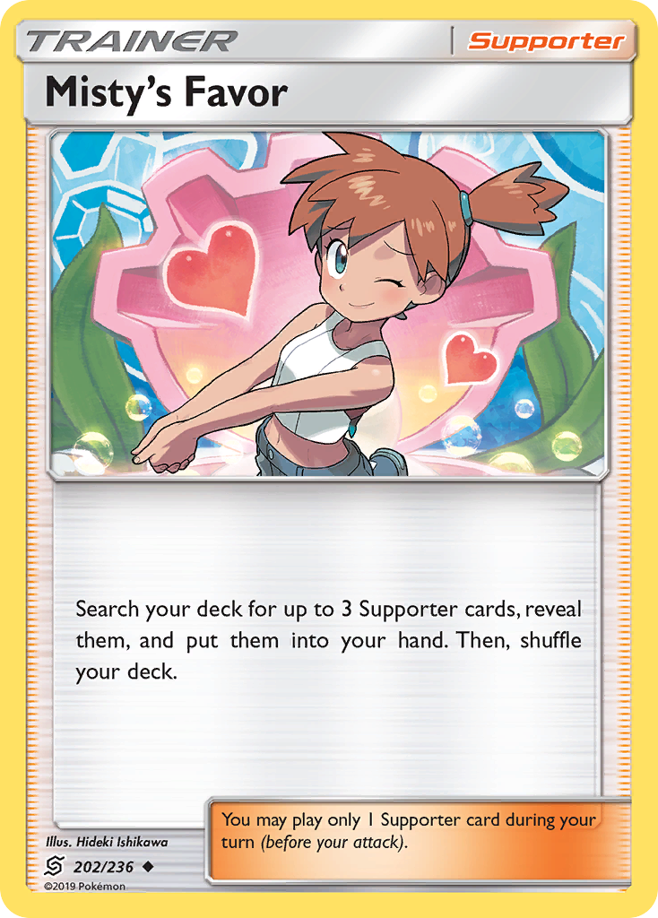 Misty's Favor 202/236, Unified Minds Pokémon card