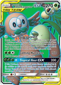 Rowlet & Alolan Exeggutor-GX 214/236, Unified Minds