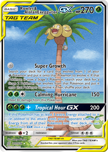 Rowlet & Alolan Exeggutor-GX 215/236 from Unified Minds
