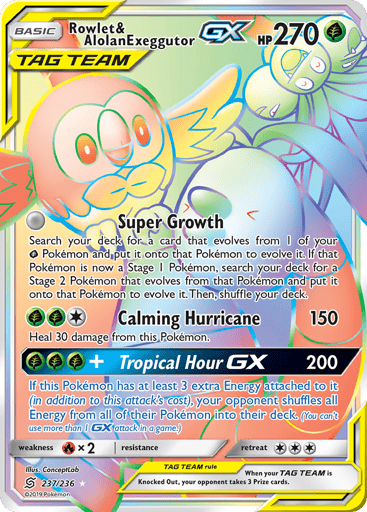 Rowlet & Alolan Exeggutor-GX 237/236 from Unified Minds