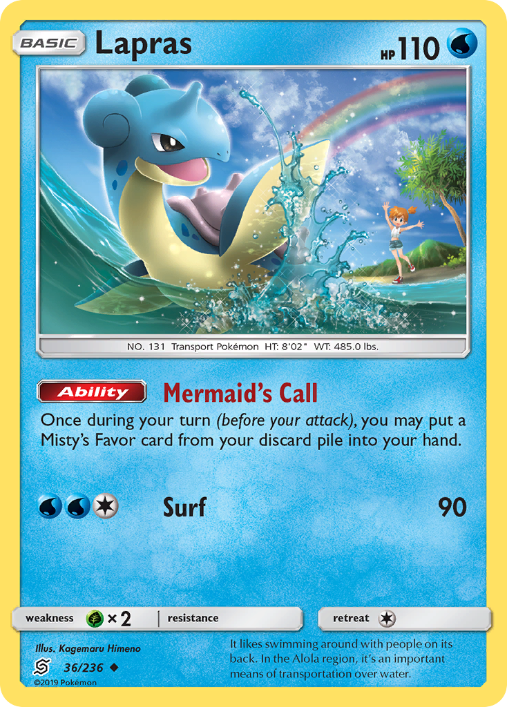 Lapras 36/236, Unified Minds Pokémon card