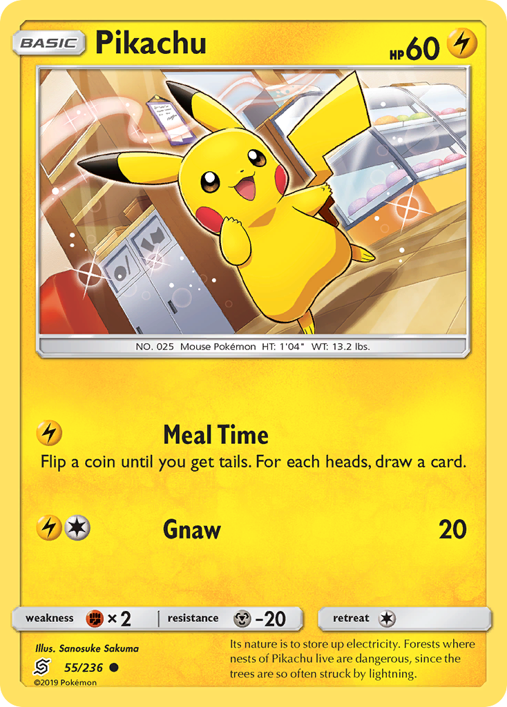 Pikachu 55/236, Unified Minds Pokémon card