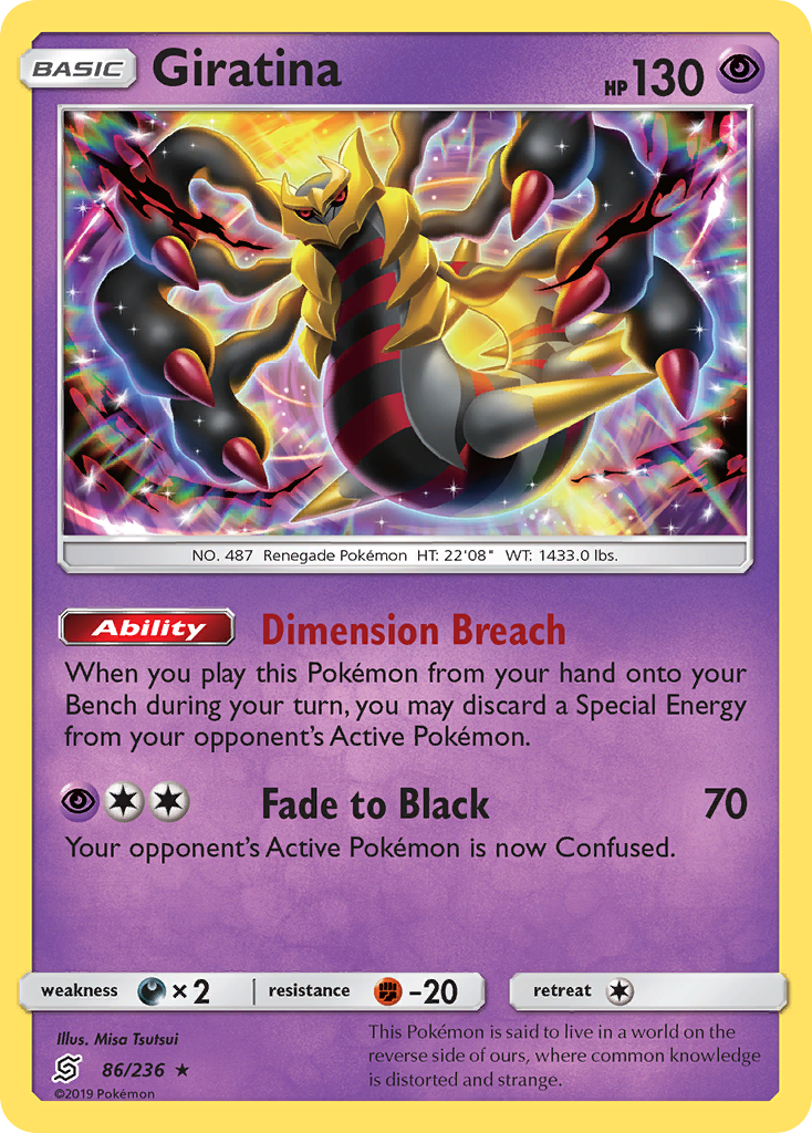 Giratina 86/236, Unified Minds Pokémon card
