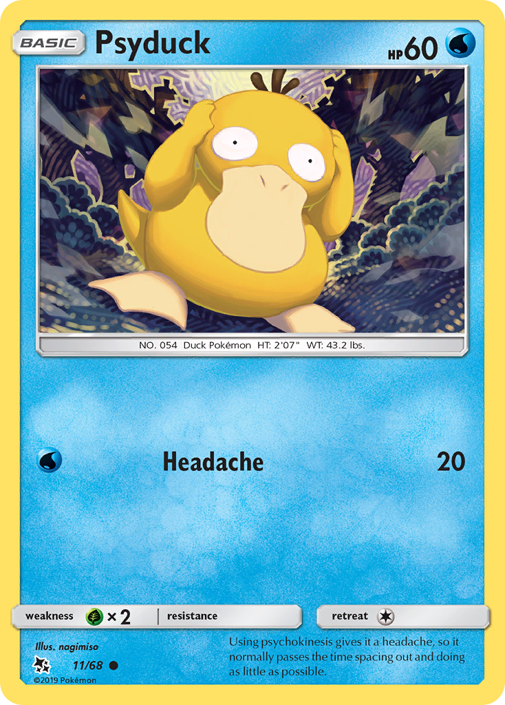Psyduck 11/68, Hidden Fates Pokémon card