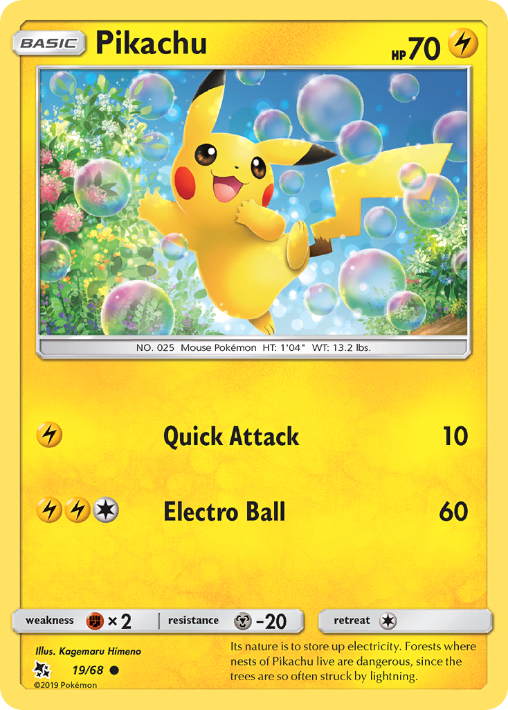 Pikachu 19/68, Hidden Fates Pokémon card
