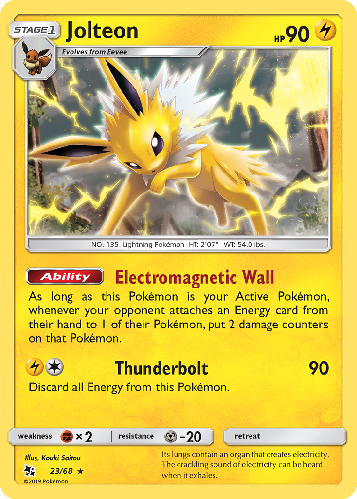 Jolteon 23/68, Hidden Fates Pokémon card