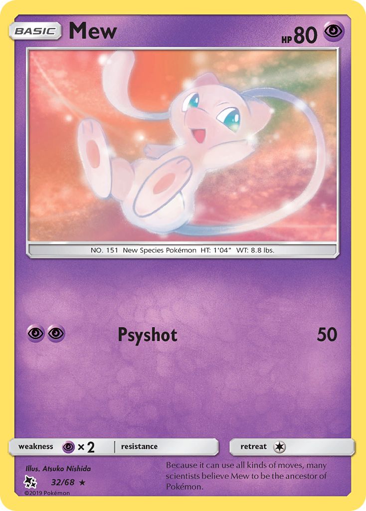 Mew 32/68, Hidden Fates Pokémon card
