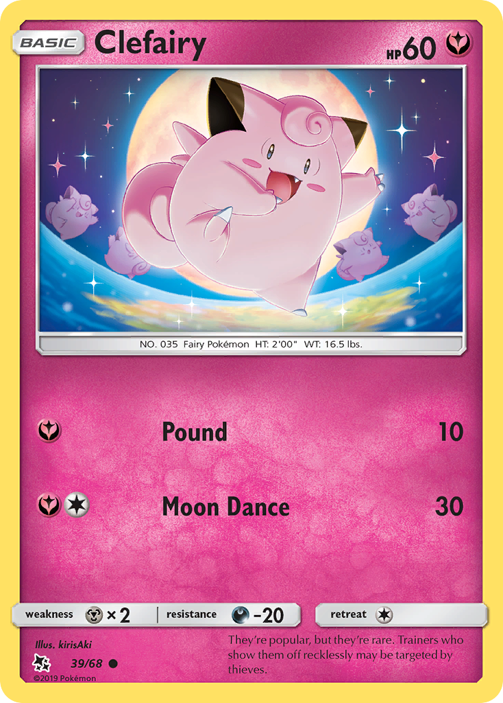 Clefairy 39/68, Hidden Fates Pokémon card