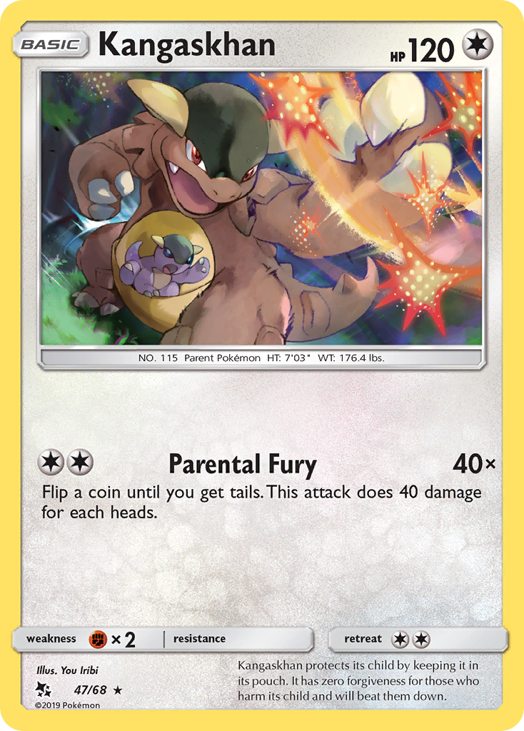Kangaskhan 47/68, Hidden Fates Pokémon card
