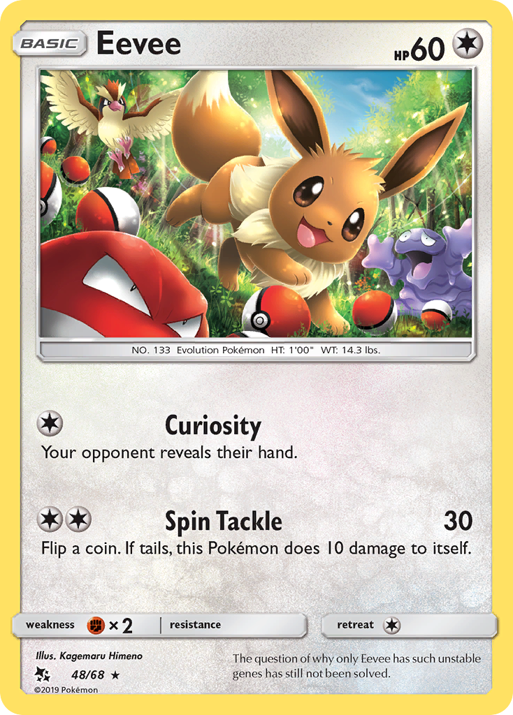 Eevee 48/68, Hidden Fates Pokémon card