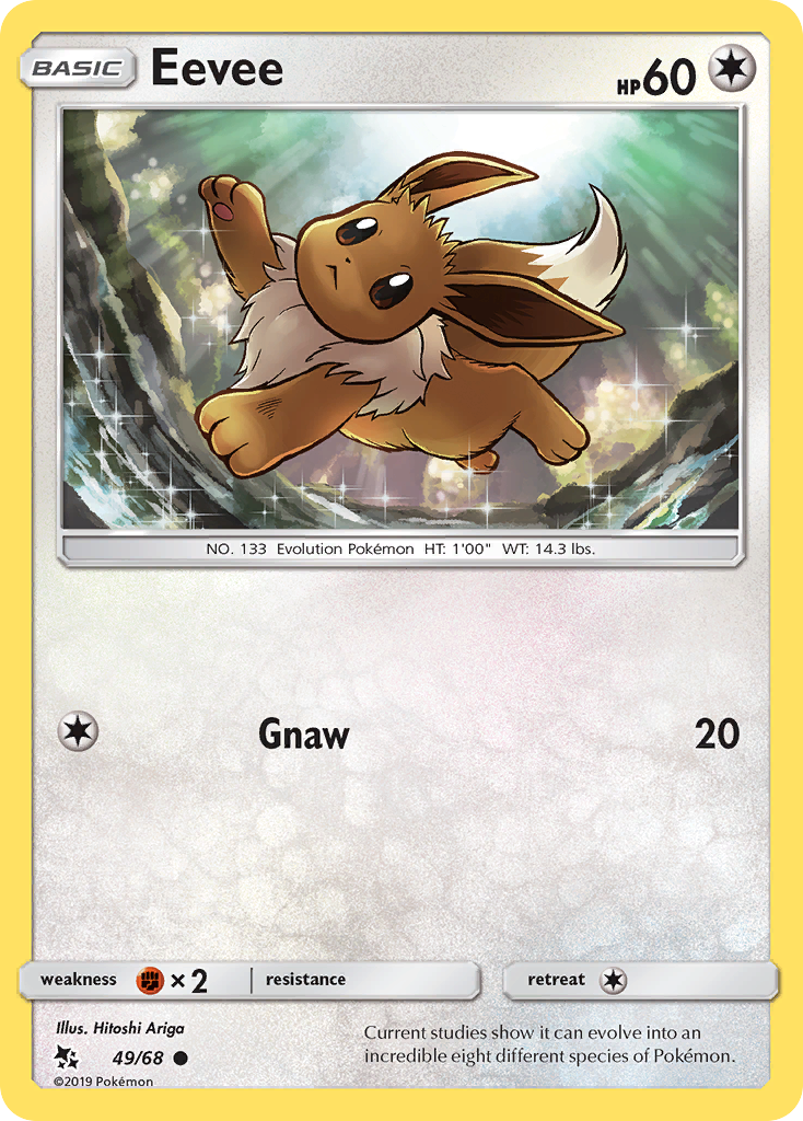 Eevee 49/68, Hidden Fates Pokémon card