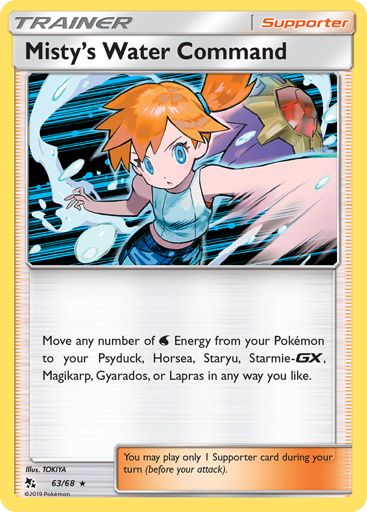 Misty's Water Command 63/68, Hidden Fates Pokémon card