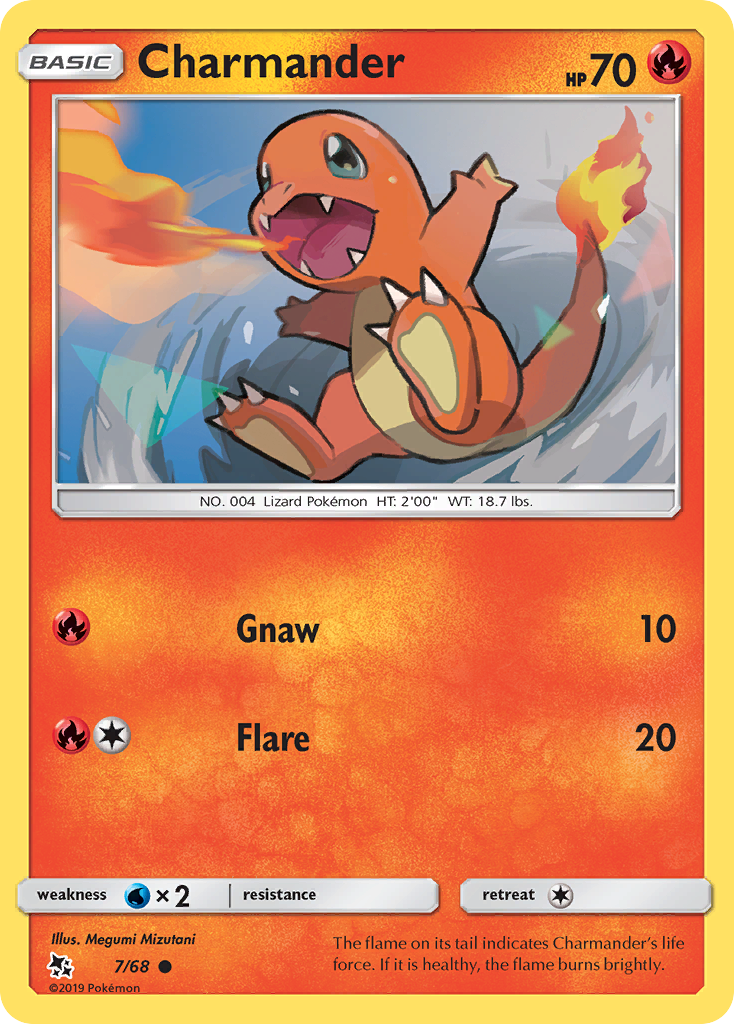 Charmander 7/68, Hidden Fates Pokémon card