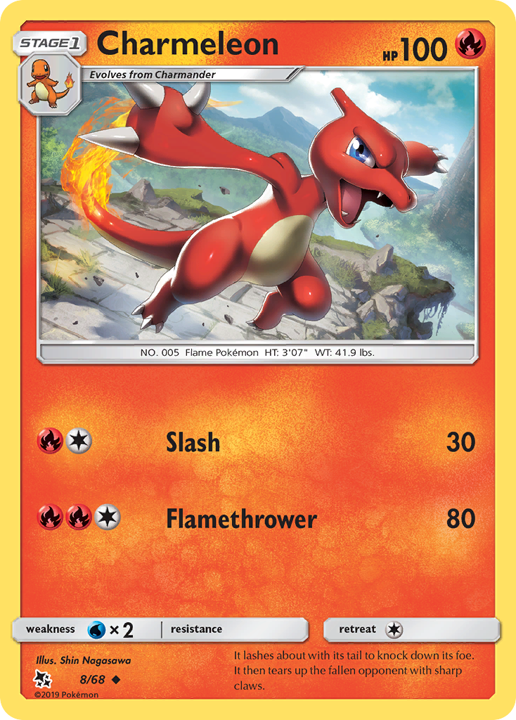 Charmeleon 8/68, Hidden Fates Pokémon card