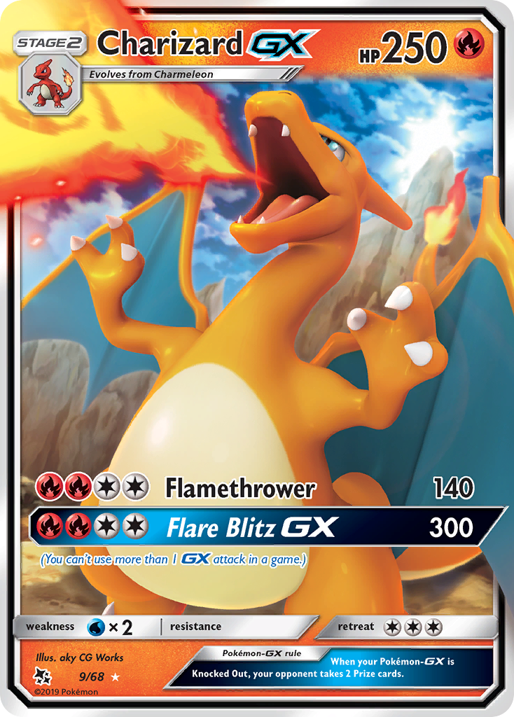 Charizard-GX 9/68, Hidden Fates Pokémon card