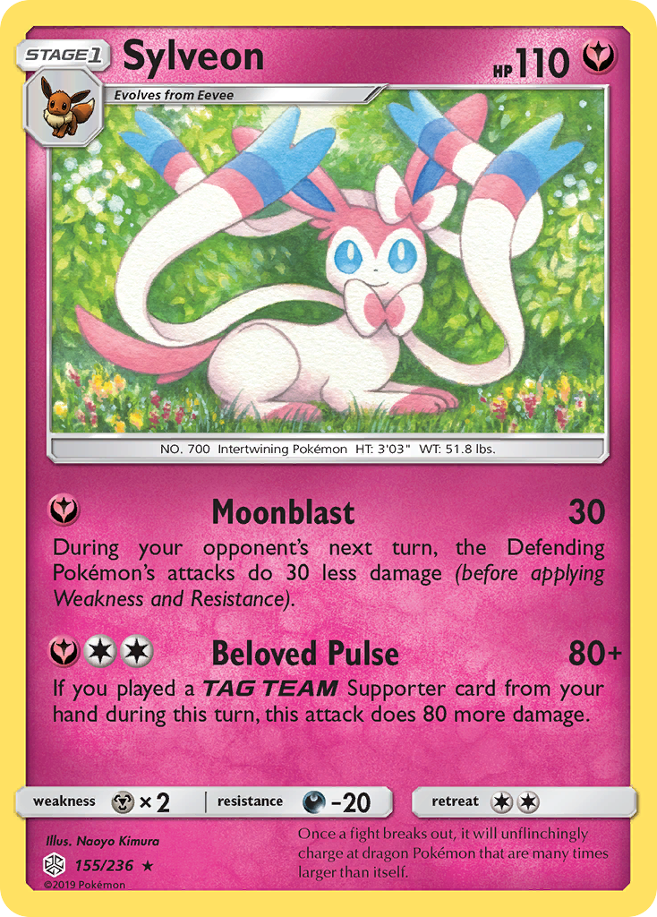 Sylveon 155/236, Cosmic Eclipse Pokémon card