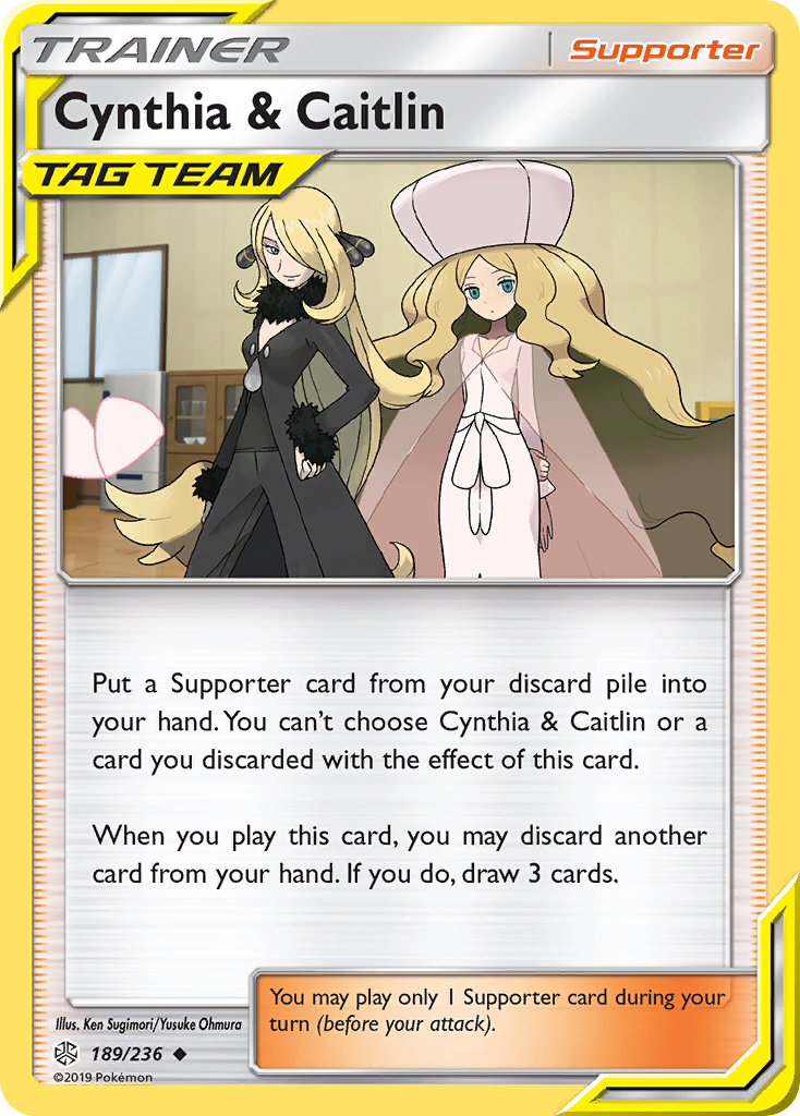 Cynthia & Caitlin 189/236, Cosmic Eclipse Pokémon card