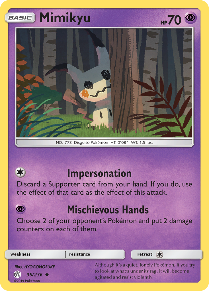 Mimikyu 96/236, Cosmic Eclipse Pokémon card