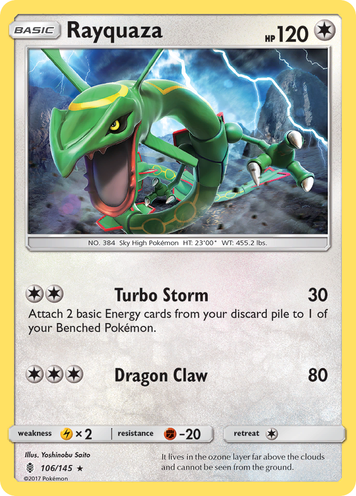 Rayquaza 106/145, Guardians Rising Pokémon card