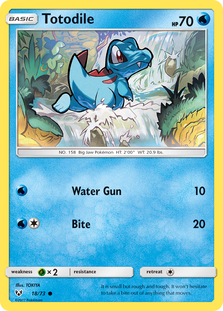 Totodile 18/73, Shining Legends Pokémon card