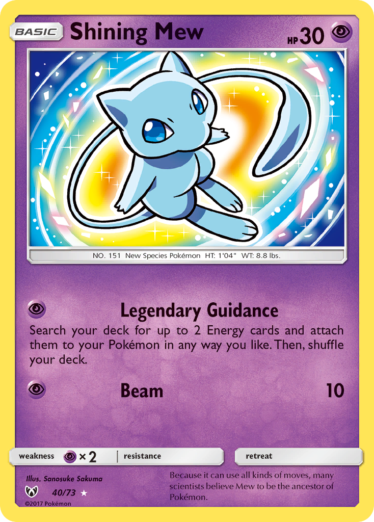 Shining Mew 40/73, Shining Legends Pokémon card