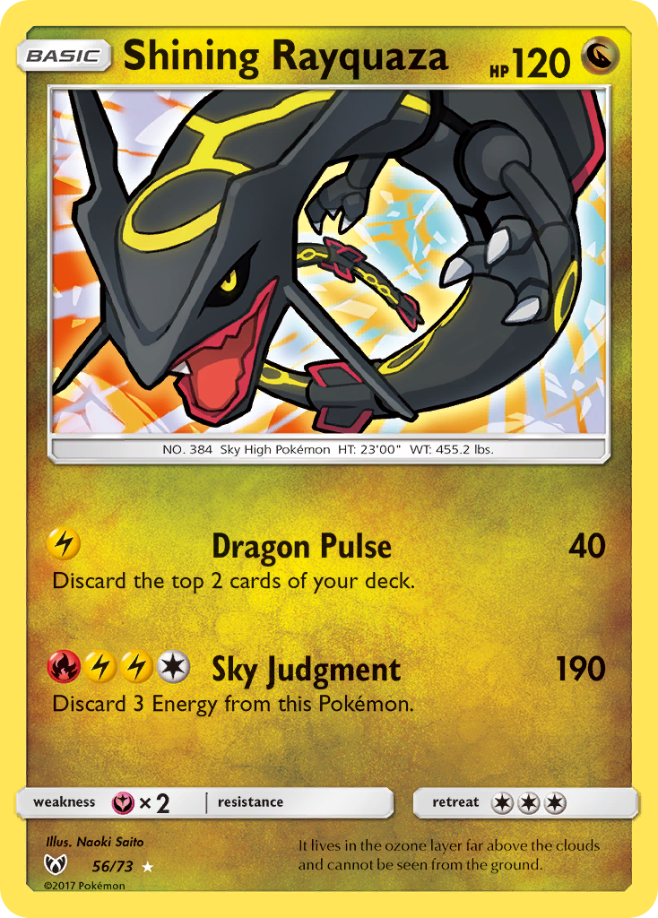 Shining Rayquaza 56/73, Shining Legends Pokémon card